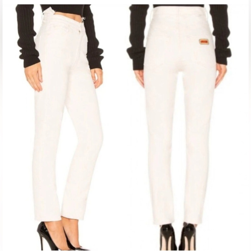 MOTHER Ouch The Dazzler Shift jeans Act Natural off white 24 distressed slim